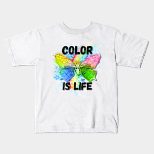 Color is Life Rainbow Butterfly Kids T-Shirt